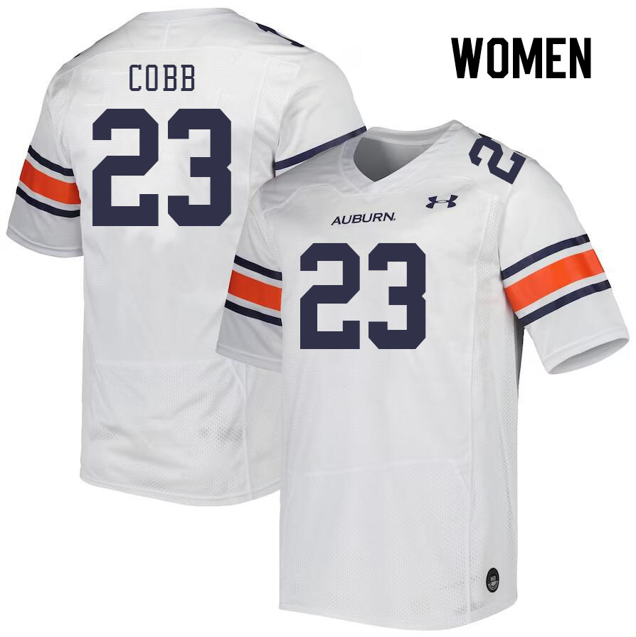 Women #23 Jeremiah Cobb Auburn Tigers College Football Jerseys Stitched Sale-White